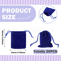 20Pcs Rectangle Velvet Drawstring Pouches&nbsp;TP-TA0001-03B