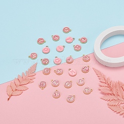 2 Sets 2 Styles Golden Plated Alloy Enamel Charms&nbsp;ENAM-YW0001-28E