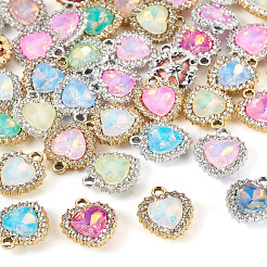 40Pcs 2 Colors UV Plating Alloy with Mixed Color Glass Rhinestone Pendants&nbsp;FIND-PJ0001-39