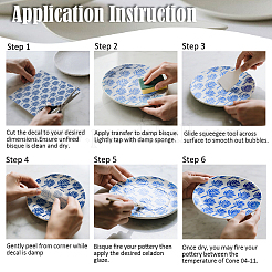 6Pcs 6 Styles Paper Ceramic Decals&nbsp;DIY-SD0002-09B