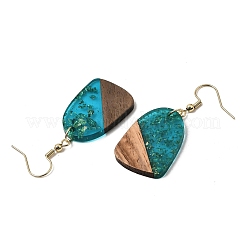 8 Pair 8 Color Resin & Wood Dangle Earrings with Iron Pins&nbsp;EJEW-AB00033