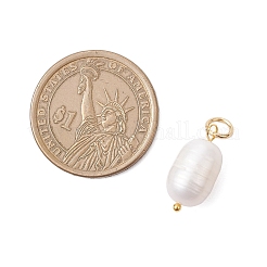 2Pcs 2 Colors Natural Cultured Freshwater Pearl Rice Pendants&nbsp;PALLOY-JF04200
