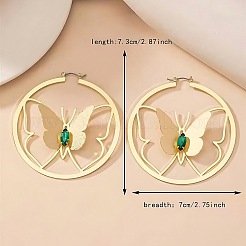 Alloy & Rhinestone Hoop Earrings&nbsp;FS-WGBCAF6-02