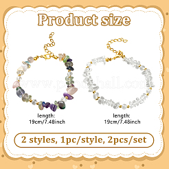 2Pcs 2 Styles  Natural Gemstone Beads Bracelets for Women&nbsp;BJEW-HY0001-26