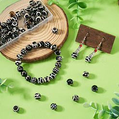 48Pcs 8 Styles Tibetan Style dZi Beads Strands&nbsp;G-TA0003-30