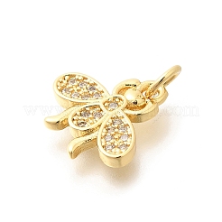 Brass Micro Pave Clear Cubic Zirconia Pendants&nbsp;KK-L225-039G