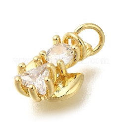 Rack Plating Brass with Cubic Zirconia Pendants&nbsp;KK-Z086-20G