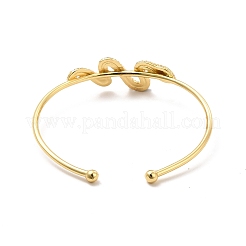 Clear Cubic Zirconia Snake Cuff Bangle&nbsp;BJEW-E032-04G