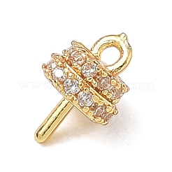 Brass Micro Pave Cubic Zirconia Cup Peg Bails&nbsp;CU-CBABB5B-04G