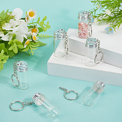 10Pcs Glass Bottle Keychains&nbsp;KEYC-SC0001-56