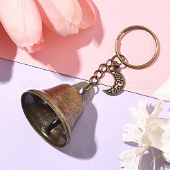Iron Bell & Hollow Out Moon/Star/Sun Alloy Pendant Keychains&nbsp;KEYC-JKC00998