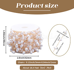 5M ABS Imitation Pearl Beaded Chains&nbsp;CHC-SC0001-14KCG