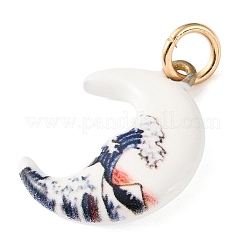 Brass Enamel Pendants&nbsp;KK-CBADFD5-01G-B