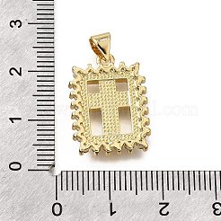 Brass Micro Pave Cubic Zirconia Shell Pendants&nbsp;KK-D328-14G