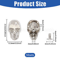 50Pcs Skull Alloy Rivets&nbsp;FIND-CA0011-72B-P