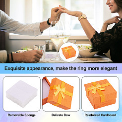 Square Paper Jewelry Ring Gift Boxes with Bowknot&nbsp;CON-TAC0010-80A