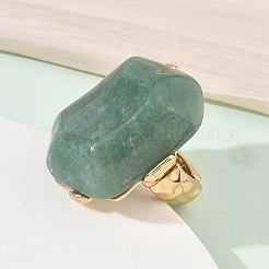 Natural Green Aventurine & Alloy Finger Rings for Women&nbsp;RJEW-G375-01G-02