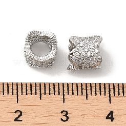 Rack Plating Brass Cubic Zirconia European Beads&nbsp;KK-K349-08P