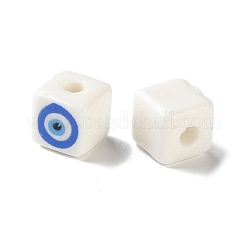 White Base Blue Evil Eye Hand Painted Ceramic Porcelain Beads&nbsp;PR-CBA3F2D-04C