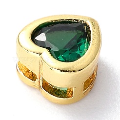 Brass inlaid Cubic Zirconia Slide Charms&nbsp;ZIRC-F125-01C-G