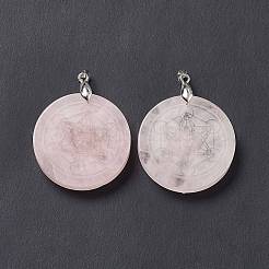 Natural Rose Quartz Pendants&nbsp;G-P491-04P-07