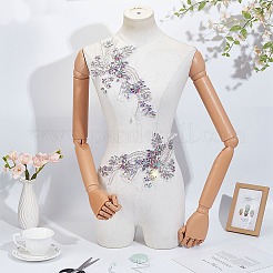 Polyester Glass Rhinestone Applique Cloth Patches&nbsp;DIY-WH0010-85