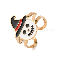 304 Stainless Steel with Enamel Cuff Rings for Women&nbsp;LS-RJEW-Z116-01G-05