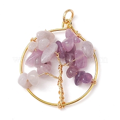 6Pcs 6 Styles Natural Mixed Gemstone Chip Pendants&nbsp;PALLOY-JF02595