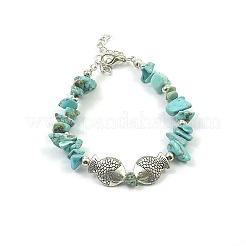 Synthetic Turquoise Chip & Alloy Beaded Bracelets for Women&nbsp;YV2517-1