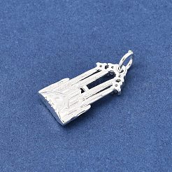 Brass Micro Pave Clear Cubic Zirconia Pendants&nbsp;KK-Z147-15S