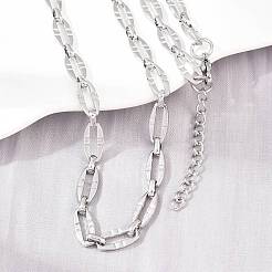 304 Stainless Steel Oval Link Chain Bracelet & Necklace Jewelry Sets&nbsp;SJEW-L199-03P