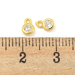 925 Sterling Silver Pave Clear Cubic Zirconia Flat Round Charms&nbsp;STER-B005-01G