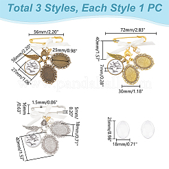 DIY Oval Blank Dome Wedding Bouquet Photo Charms Alloy Brooche Making Kit&nbsp;JEWB-AB00030