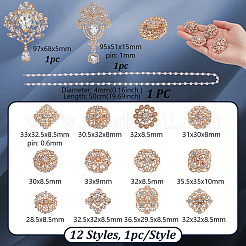 DIY Alloy Crystal Rhinestone Brooch Making Kits&nbsp;DIY-GA0008-43