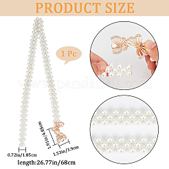 1Pc Acrylic Pearl Braided Stretch Chain Belts&nbsp;AJEW-CP0008-12A