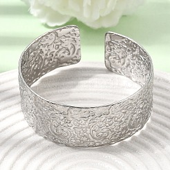21.5MM 304 Stainless Steel Textured Cuff Bangles for Women&nbsp;SA-CBA37BC-26P
