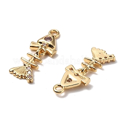 Brass Micro Pave Cubic Zirconia Pendants&nbsp;KK-A259-33G
