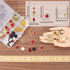DIY Red Gothic Rose Flower Alloy Earring Making Kit&nbsp;DIY-SC0024-35