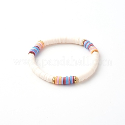 Handmade Polymer Clay Heishi Beads Stretch Bracelets&nbsp;BJEW-JB0001-CPQ