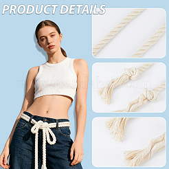 1Pc Handmade Cotton Linen Rope Tie Knot Waist Bands&nbsp;AJEW-CP0011-14B