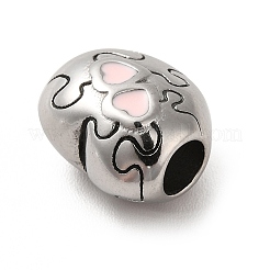 304 Stainless Steel Enamel European Beads&nbsp;STAS-G308-27AS