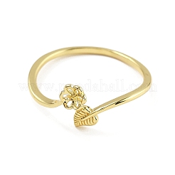 Leaf & Flower Brass Adjustable Ring Settings&nbsp;LS-KK-G527-01C-G
