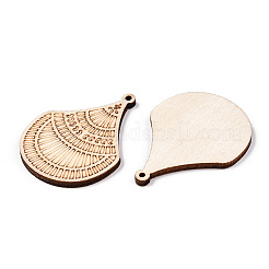 Undyed Natural Poplar Wood Pendants&nbsp;WOOD-TAC0002-13