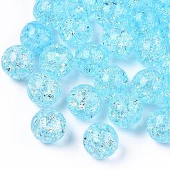 Transparent Crackle Acrylic Round Beads Strands&nbsp;CCG-R002-12mm-04