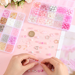 DIY Round Glass Beads & Seed Beads Dangle Earring Making Kits&nbsp;DIY-SP0002-56