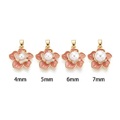 Brass with Enamel Cup Pearl Peg Bails Pin Pendants&nbsp;KK-T079-18G