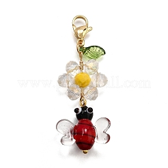Handmade Lampwork Bees Pendant Decorations&nbsp;HJEW-TA00348