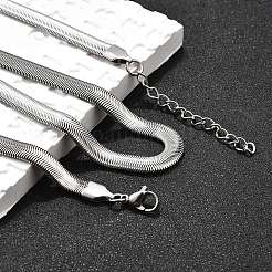 Non-Tarnish 304 Stainless Steel Herringbone Chains Necklaces&nbsp;NJEW-G340-03P
