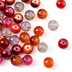 10 Style Spray Painted & Drawbench Transparent & Baking Paint Glass Beads&nbsp;GLAA-YW0001-26D