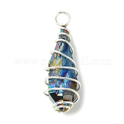 5Pcs Electroplated Natural Quartz Pendants&nbsp;PALLOY-JF03150